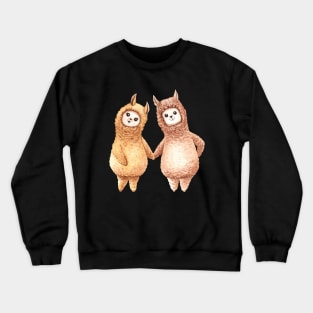 llama cartoon watercolor hand drawn Crewneck Sweatshirt